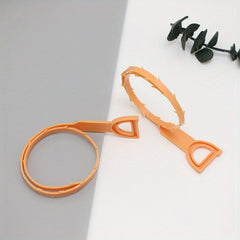 3pcs Drain Sink Snake Hair Clog Remover Cleaning Tool Orange