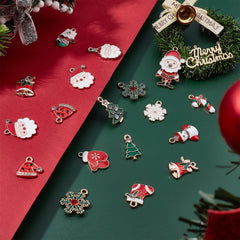 20pcs Christmas Tree Charms Bulk Candy Cane Charms For Jewelry Making