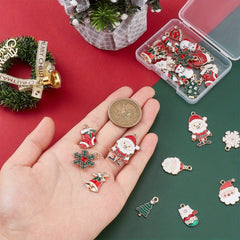 20pcs Christmas Tree Charms Bulk Candy Cane Charms For Jewelry Making