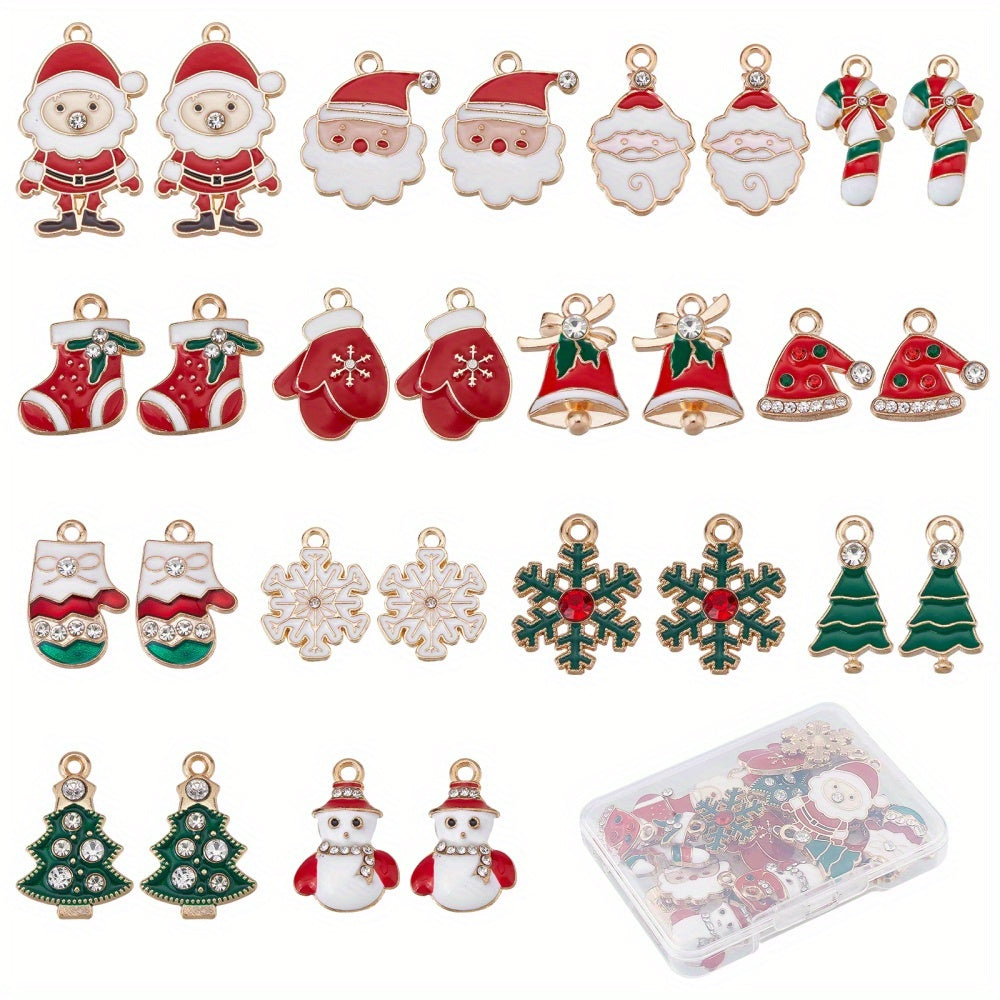 20pcs Christmas Tree Charms Bulk Candy Cane Charms For Jewelry Making