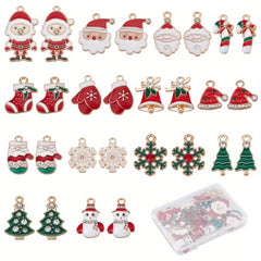 20pcs Christmas Tree Charms Bulk Candy Cane Charms For Jewelry Making