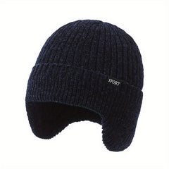 Men's Knitted Beanie Winter Hat with Ear Flap