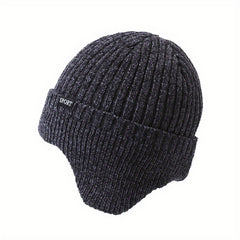 Men's Knitted Beanie Winter Hat with Ear Flap