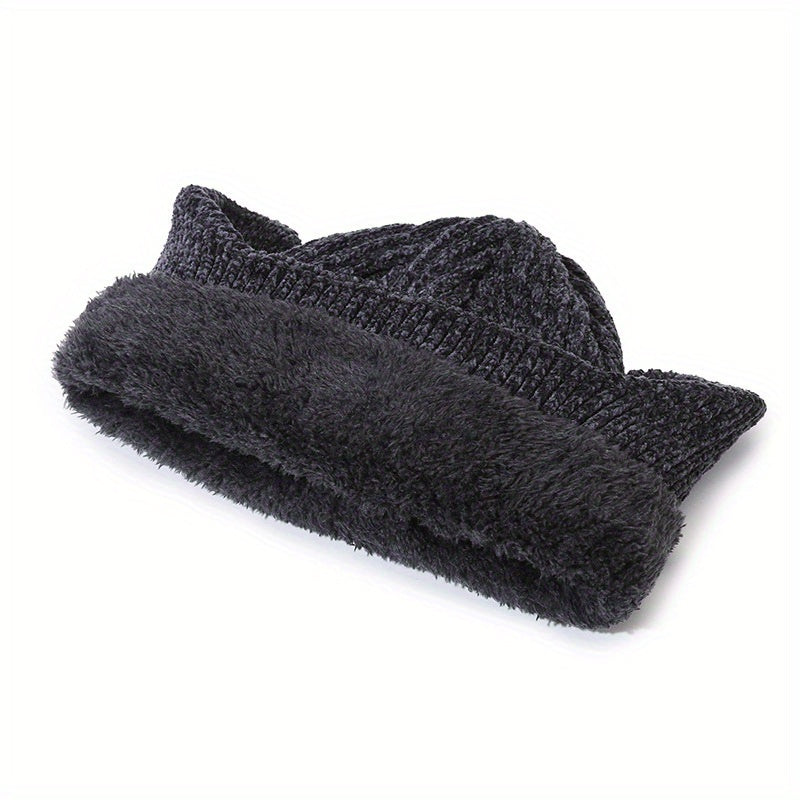 Men's Knitted Beanie Winter Hat with Ear Flap