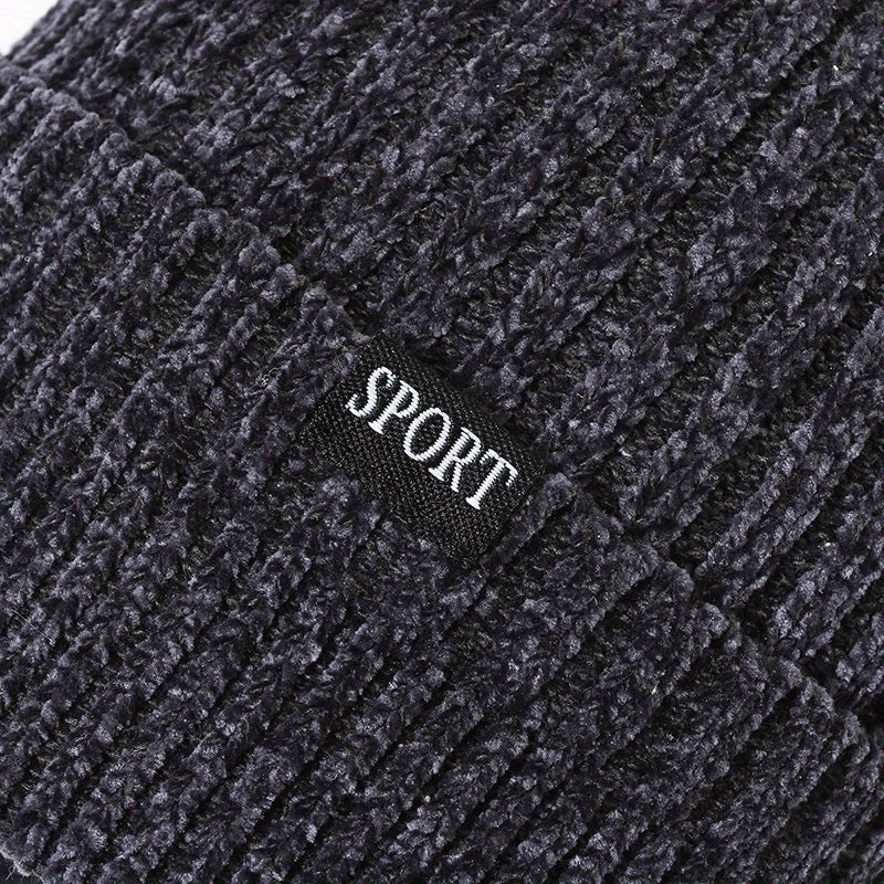 Men's Knitted Beanie Winter Hat with Ear Flap