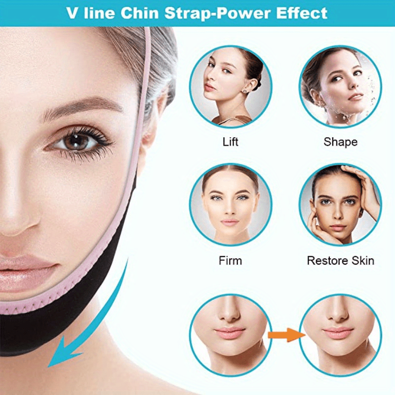 2Pcs Face Lifting Belt Bandage Chin Up Patch V Line Lifting Chin Strap