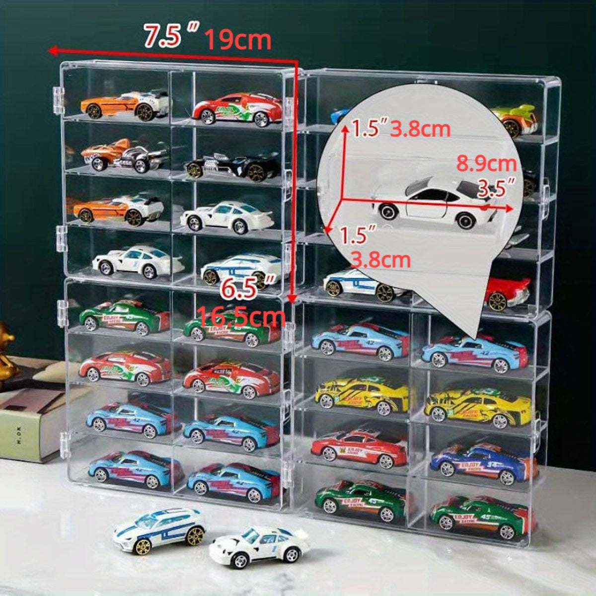 1 64 Scale Wheels Toy Car Display Case Holds 32 Toy Cars Storage Organizer