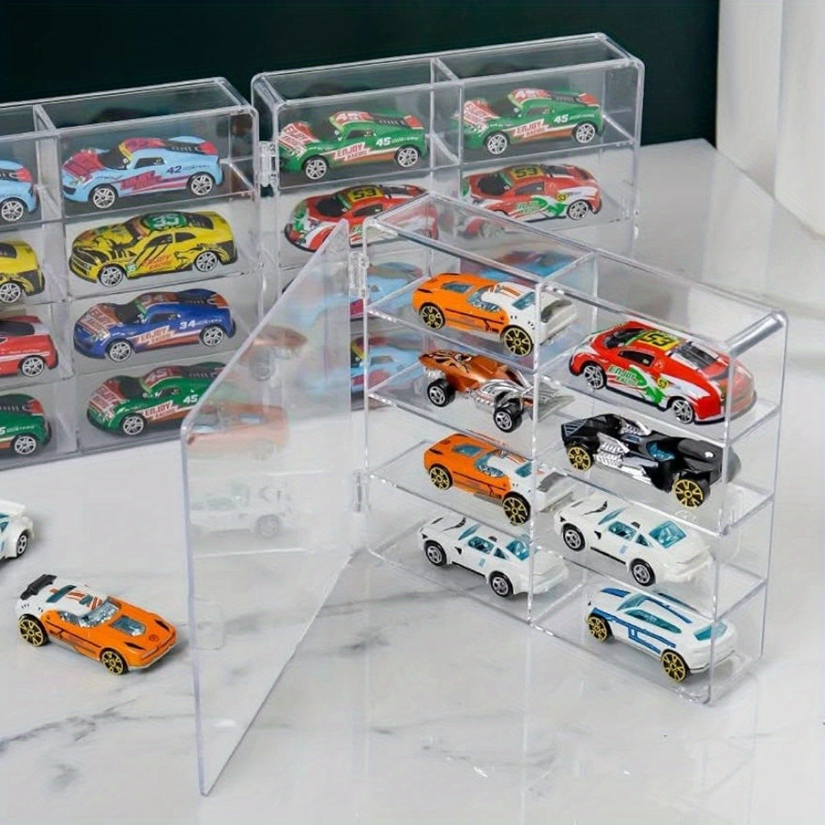 1 64 Scale Wheels Toy Car Display Case Holds 32 Toy Cars Storage Organizer