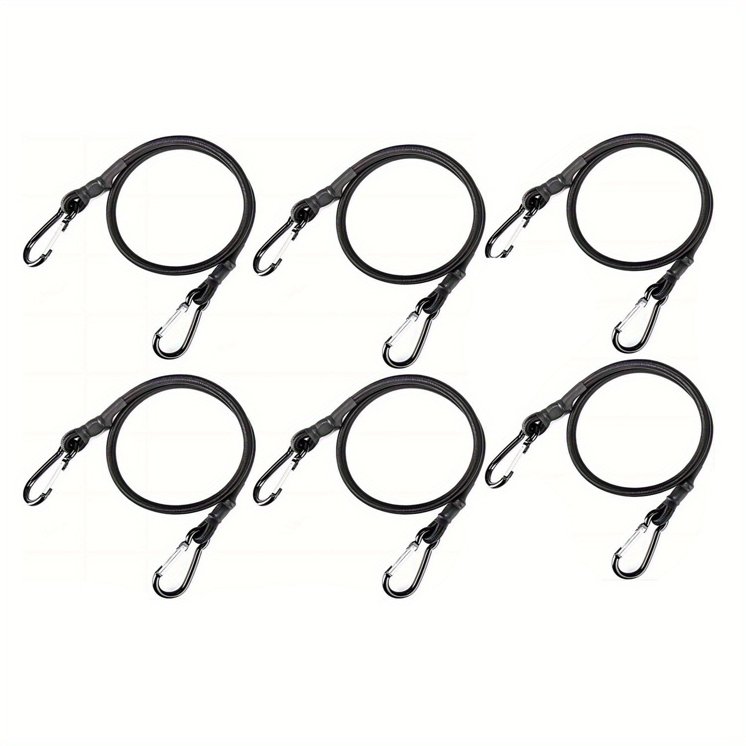 6pcs 99 06 Cm Bungee Cord Straps Heavy Duty Carabiner Hooks