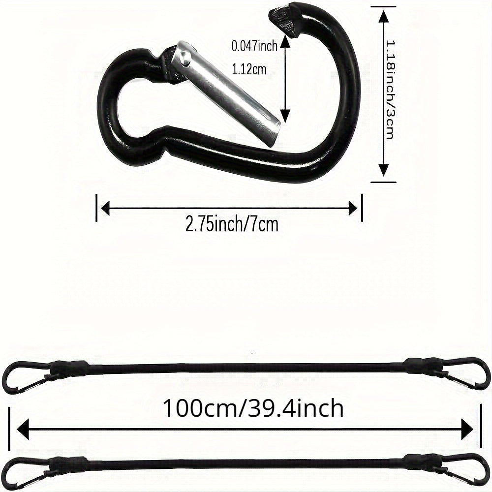 6pcs 99 06 Cm Bungee Cord Straps Heavy Duty Carabiner Hooks