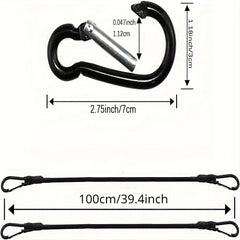 6pcs 99 06 Cm Bungee Cord Straps Heavy Duty Carabiner Hooks