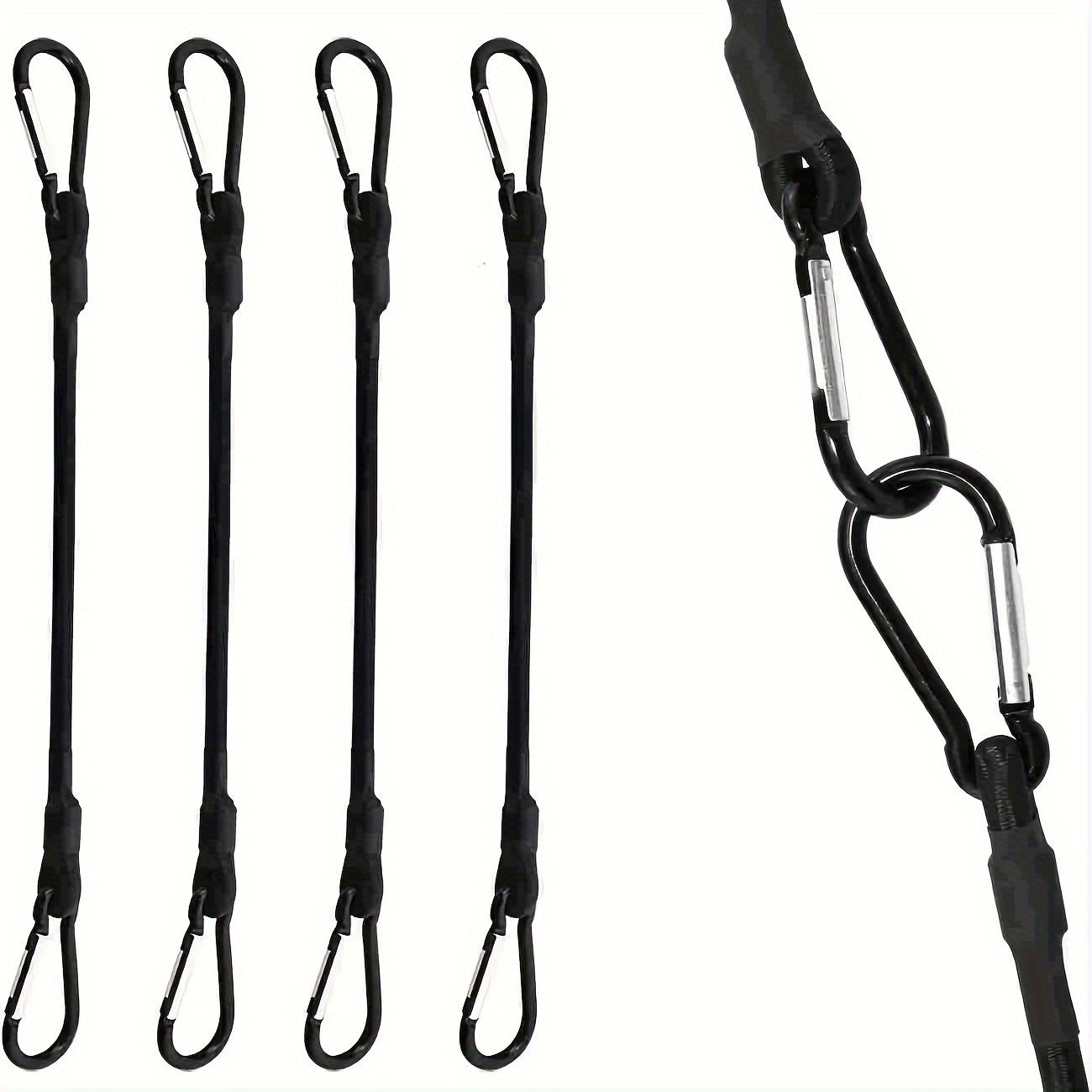 6pcs 99 06 Cm Bungee Cord Straps Heavy Duty Carabiner Hooks