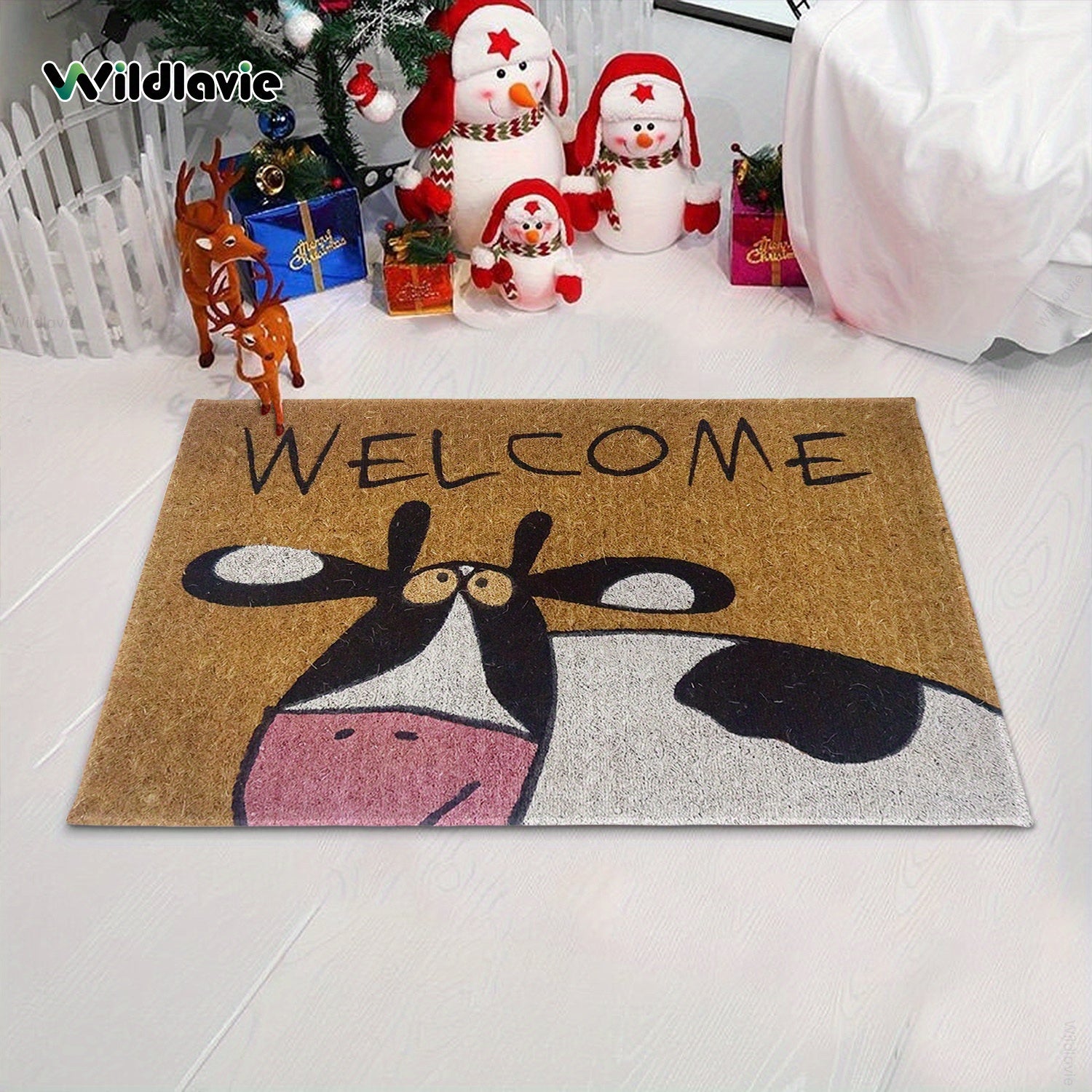 Cow Welcome Printed Doormat Non-slip Kitchen Rug