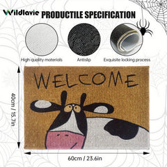 Cow Welcome Printed Doormat Non-slip Kitchen Rug