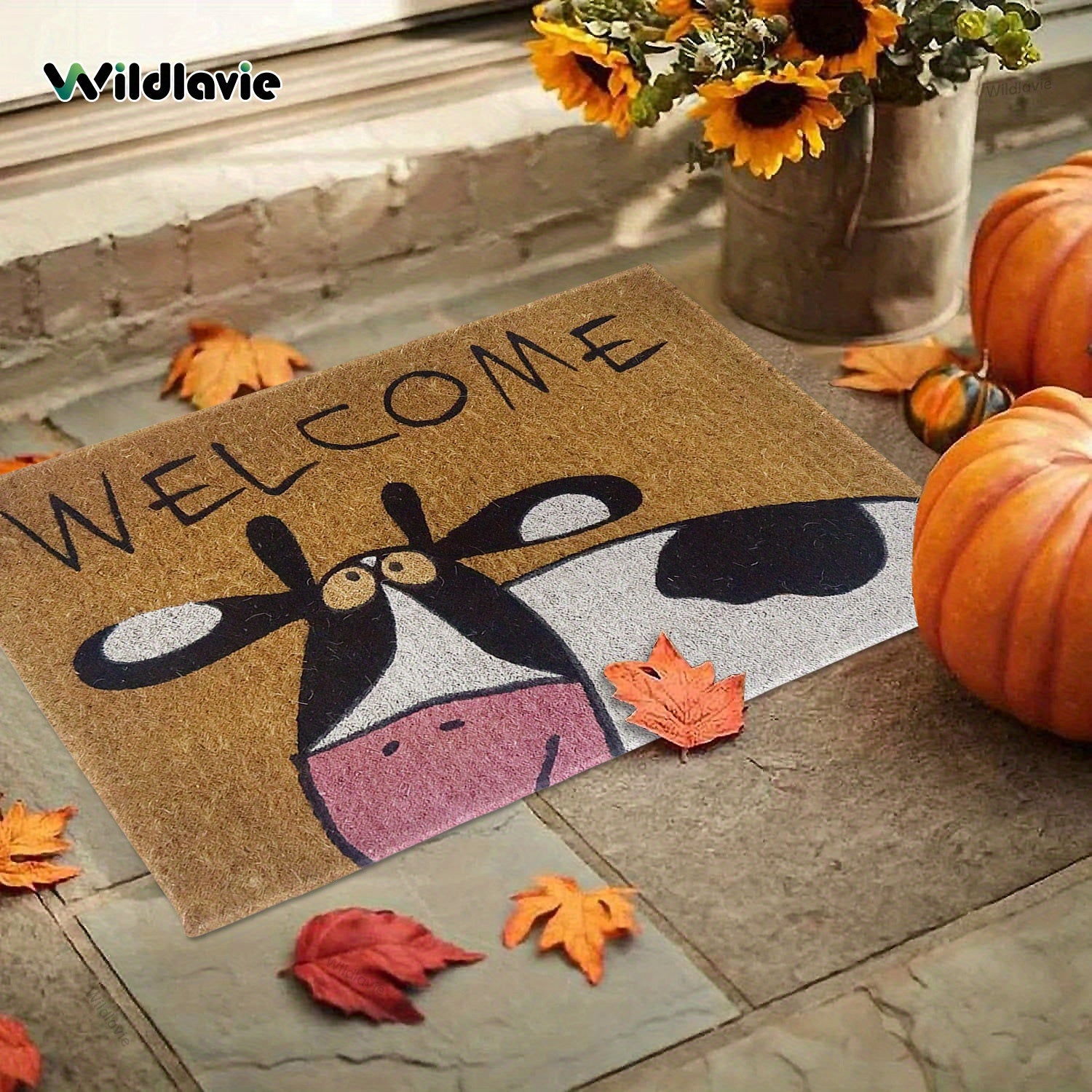 Cow Welcome Printed Doormat Non-slip Kitchen Rug