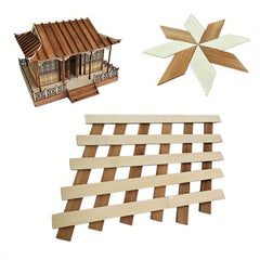 50pcs Natural Carbonized Bamboo Wood Strips DIY Model Building 30x11x81mm