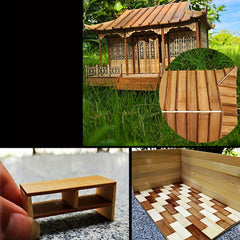 50pcs Natural Carbonized Bamboo Wood Strips DIY Model Building 30x11x81mm