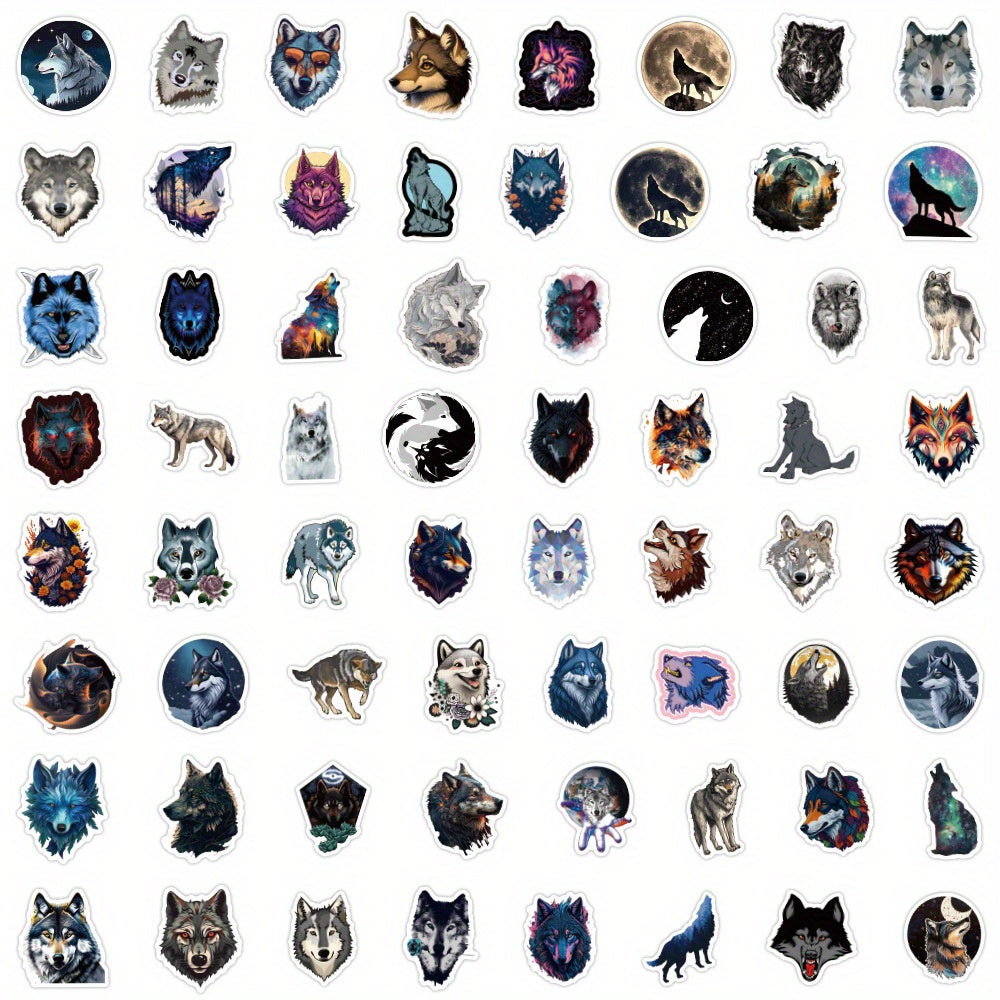 60 Wolf Stickers Waterproof Vinyl Water Bottle Laptop Phone Skateboard