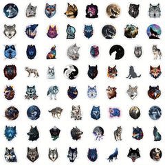 60 Wolf Stickers Waterproof Vinyl Water Bottle Laptop Phone Skateboard