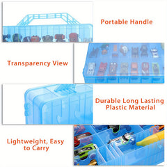 Toy Car Storage Organizer Display Cases 48 Compartments Portable Organizer