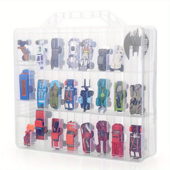 Toy Car Storage Organizer Display Cases 48 Compartments Portable Organizer