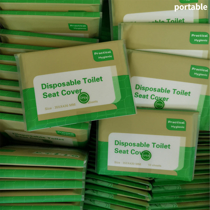 10pcs Disposable Toilet Seat Cover For Travel Camping Hotel Bathroom
