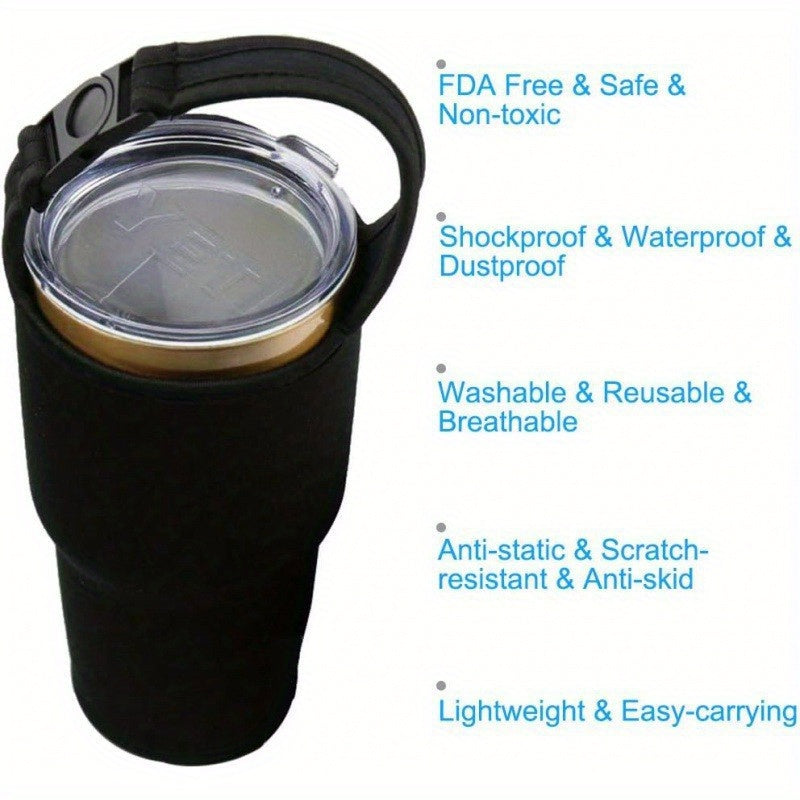 Insulated Water Cup Cover with Adjustable Strap - Anti Scald Portable
