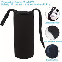 Insulated Water Cup Cover with Adjustable Strap - Anti Scald Portable