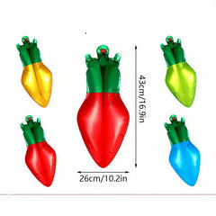 16pcs Christmas Light Bulb Balloon & Nylon Rope Set