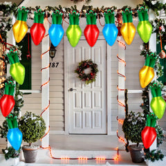 16pcs Christmas Light Bulb Balloon & Nylon Rope Set