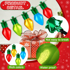 16pcs Christmas Light Bulb Balloon & Nylon Rope Set