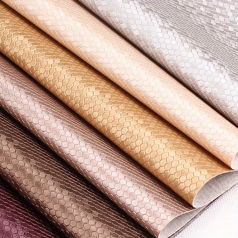 Honeycomb Pattern PVC Leather Fabric A4 Size DIY Home Decoration