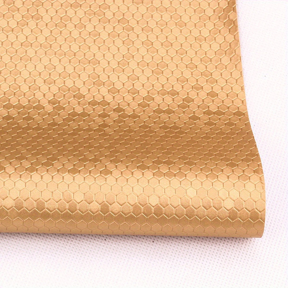 Honeycomb Pattern PVC Leather Fabric A4 Size DIY Home Decoration