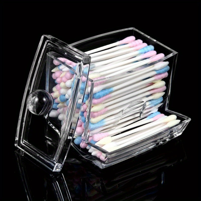 Acrylic Q Tip Holder Dispenser Cotton Ball Swab Box
