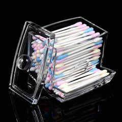 Acrylic Q Tip Holder Dispenser Cotton Ball Swab Box