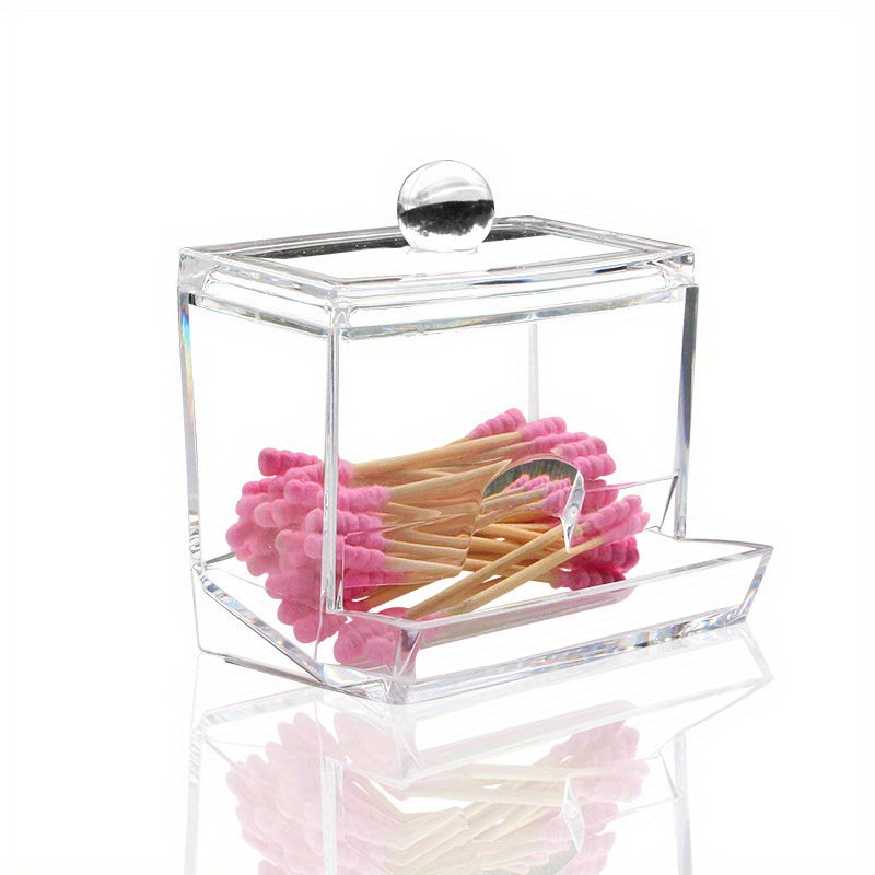Acrylic Q Tip Holder Dispenser Cotton Ball Swab Box