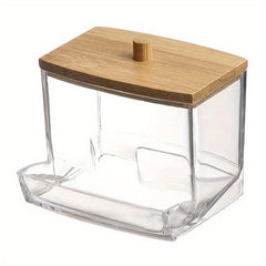 Acrylic Q Tip Holder Dispenser Cotton Ball Swab Box