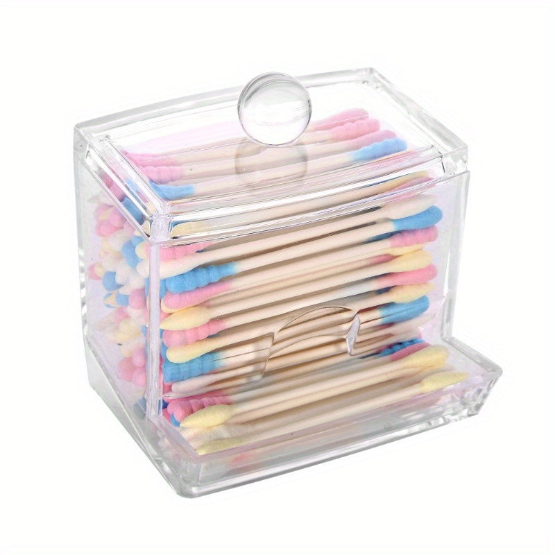 Acrylic Q Tip Holder Dispenser Cotton Ball Swab Box