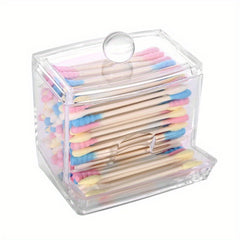 Acrylic Q Tip Holder Dispenser Cotton Ball Swab Box