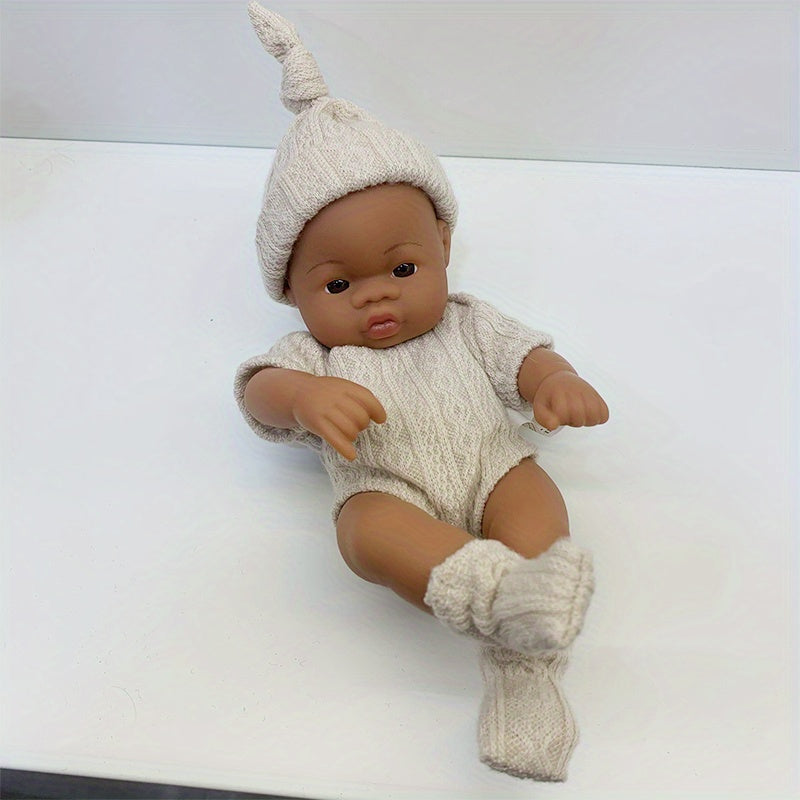 Soft Vinyl Mini Brown Skin Rebirth Doll Home Decoration Gift