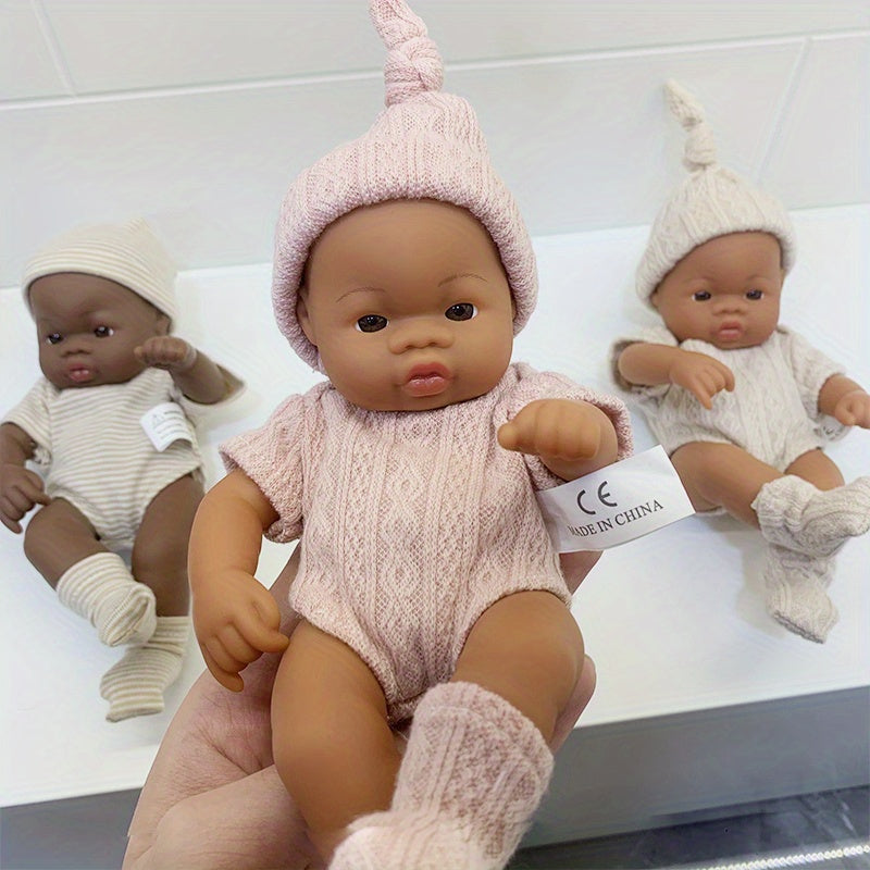Soft Vinyl Mini Brown Skin Rebirth Doll Home Decoration Gift