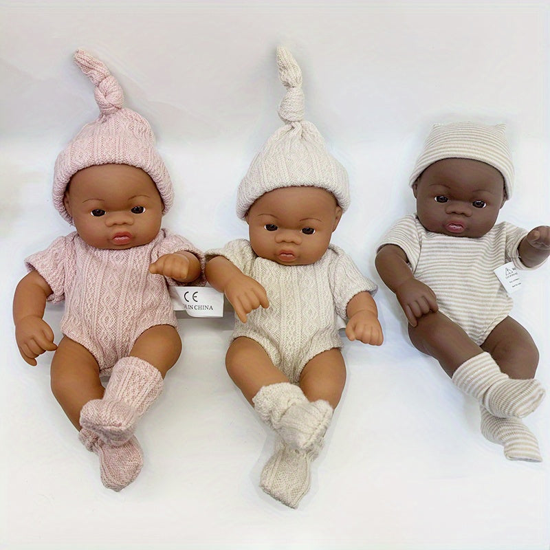 Soft Vinyl Mini Brown Skin Rebirth Doll Home Decoration Gift