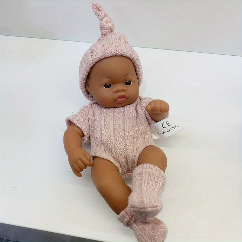 Soft Vinyl Mini Brown Skin Rebirth Doll Home Decoration Gift