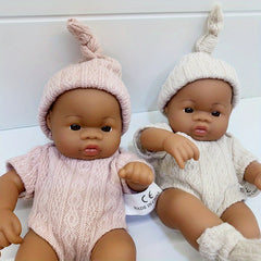 Soft Vinyl Mini Brown Skin Rebirth Doll Home Decoration Gift