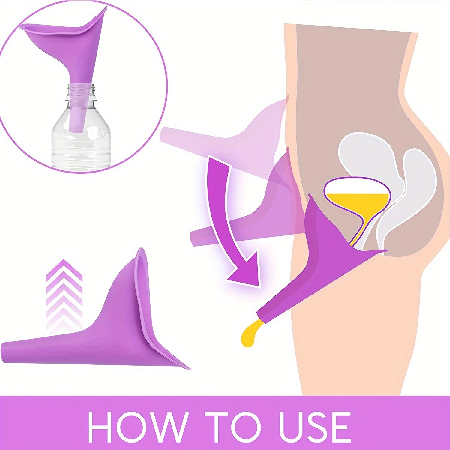 Portable Silicone Urinal For Women - Outdoor Travel & Camping