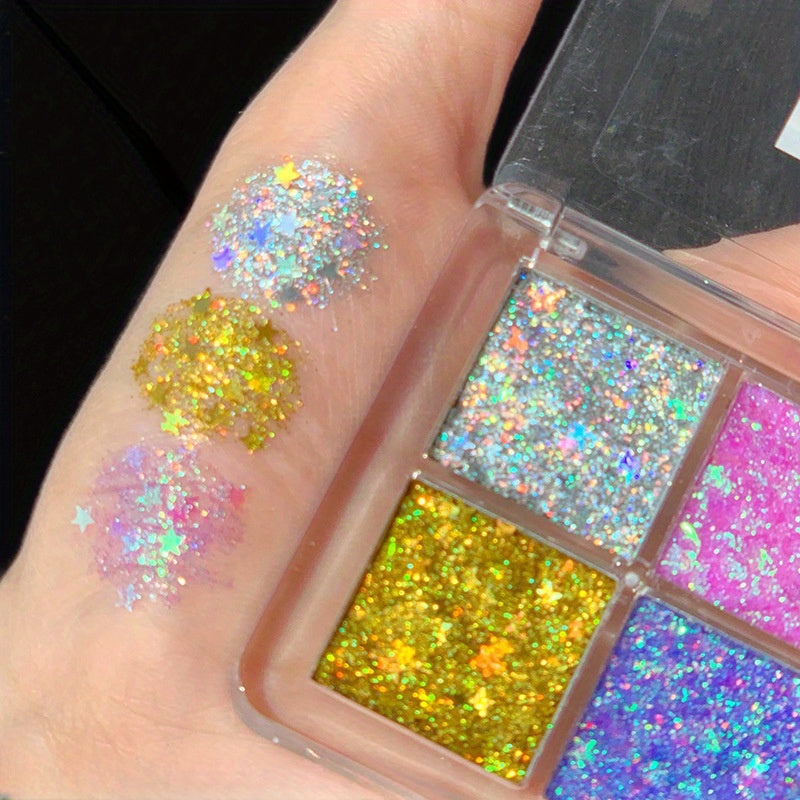 Sequins Eyeshadow Palette Glitter Eyeshadow Golden Silver