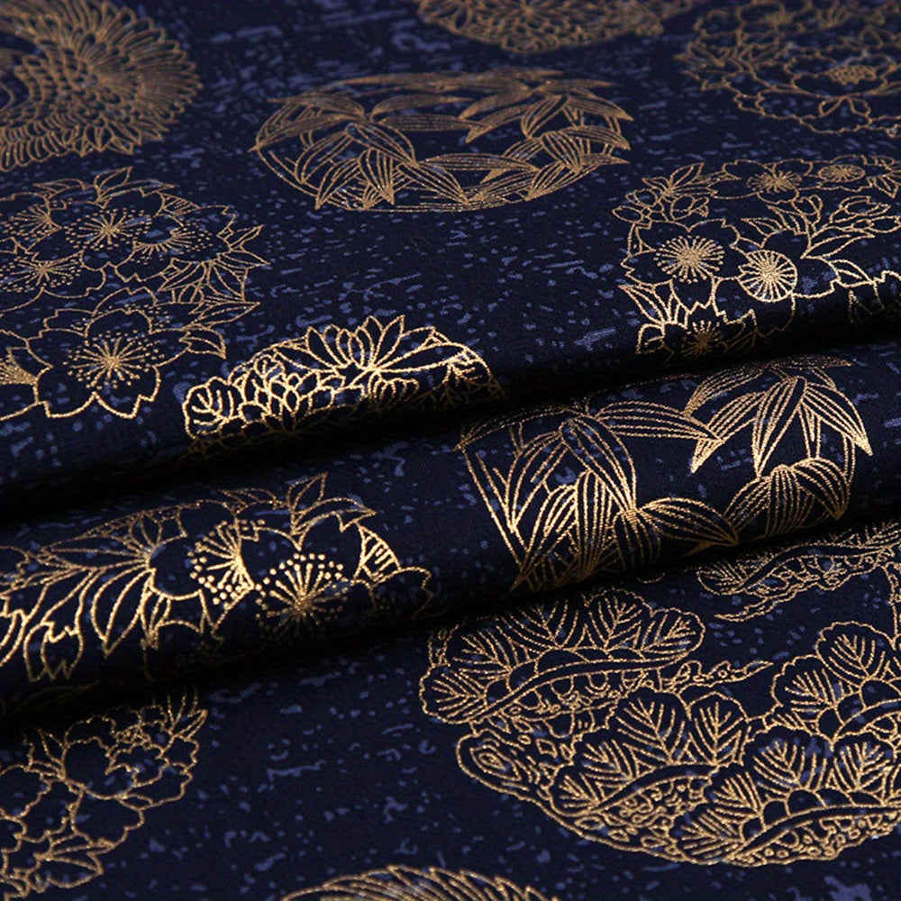 Chinese Bamboo Pattern Hot Stamping Cotton Japanese DIY Fabric