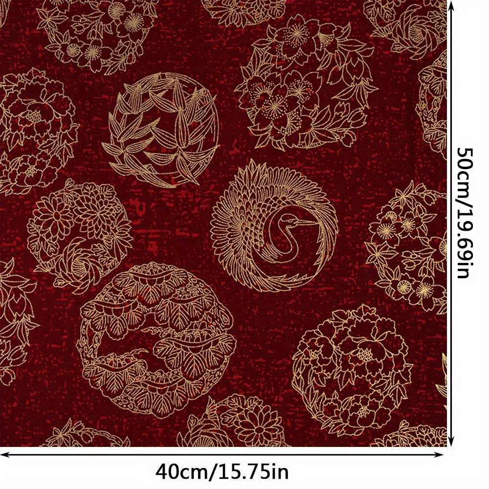 Chinese Bamboo Pattern Hot Stamping Cotton Japanese DIY Fabric