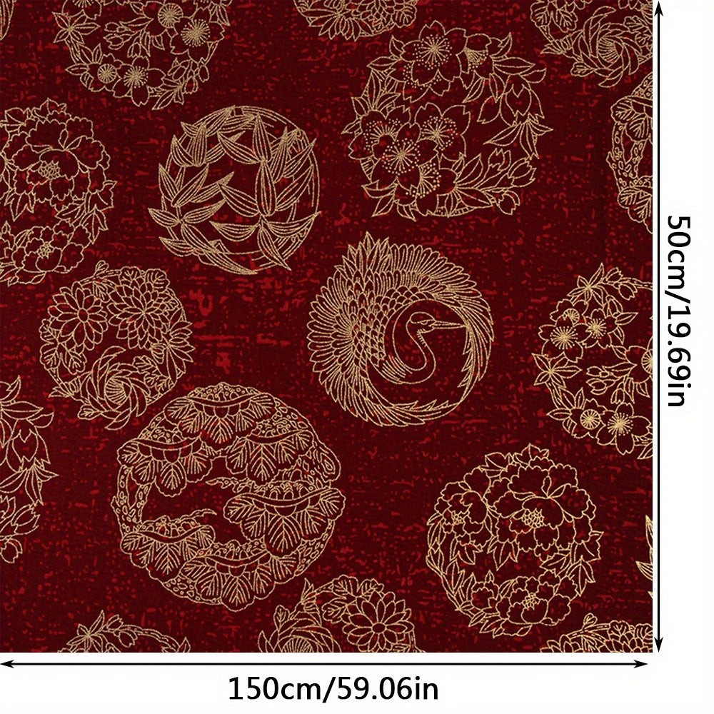 Chinese Bamboo Pattern Hot Stamping Cotton Japanese DIY Fabric