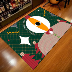 Abstract Creative Christmas Printed Floor Mat Soft Anti-fouling Anti-slip